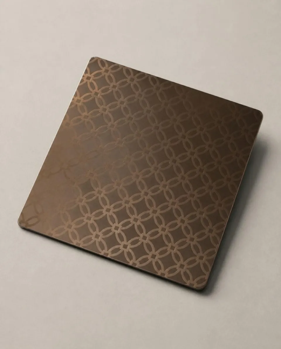 Bronze Etched stainless steel sheet