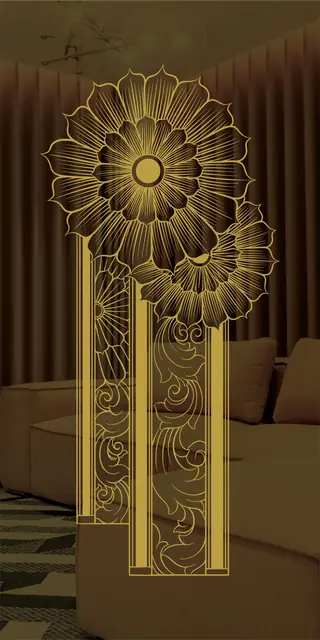 Etched stainless steel design No. 428, gold preview