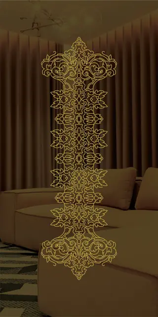 Etched stainless steel design No. 438, gold preview