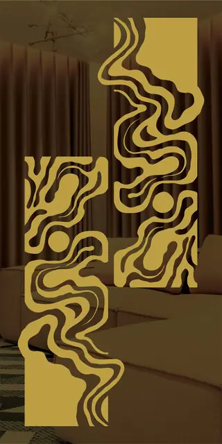 Etched stainless steel design No. 444, gold preview
