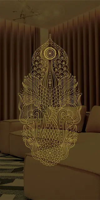 Etched stainless steel design No. 455, gold preview