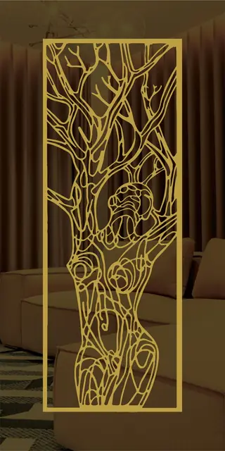 Etched stainless steel design No. 466, gold preview