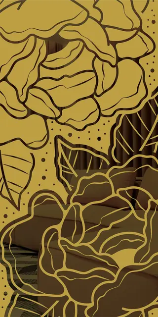 Etched stainless steel design No. 491, gold preview