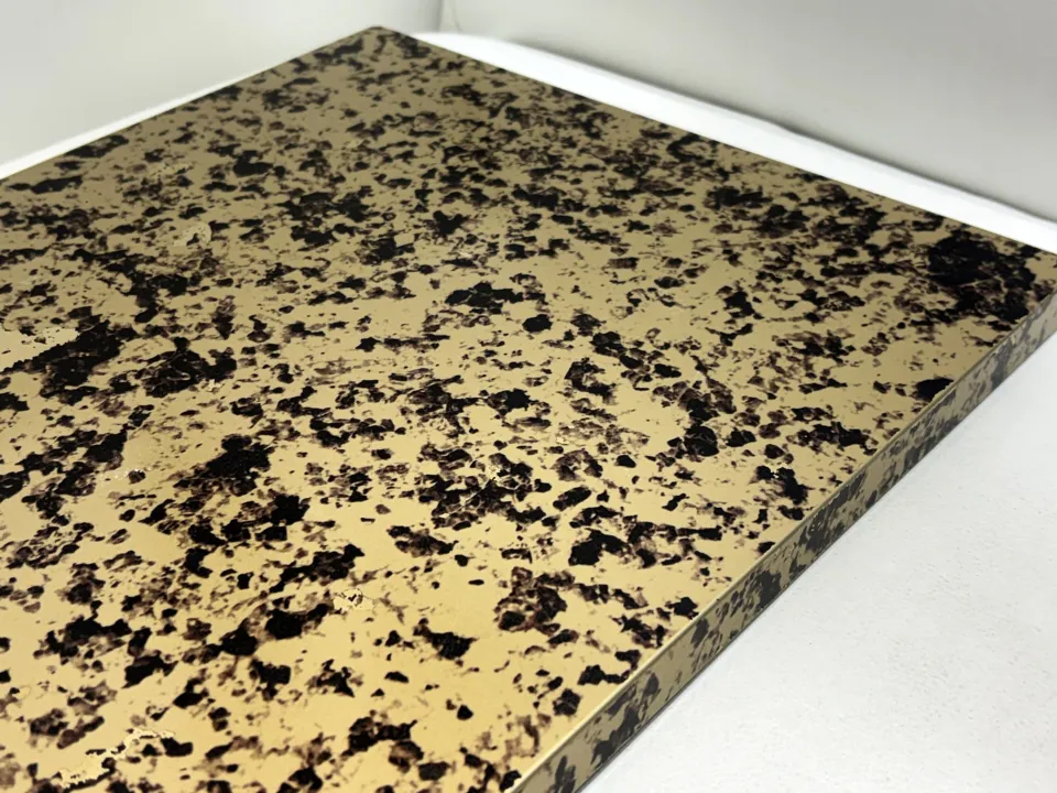 Speckled antique gold stainless steel sheet